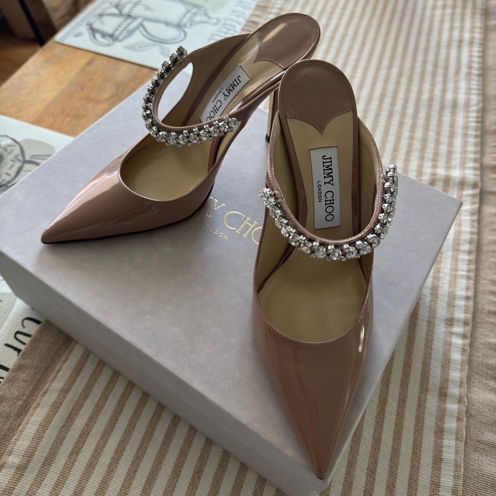 Jimmy Choo Bing 100 Patent Ballet Pink Heels
